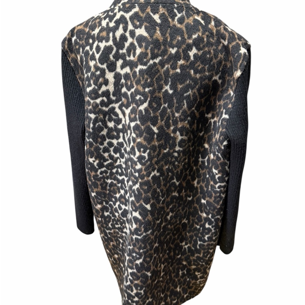 Kenneth Cole New York Cheetah Print Sweater Sleeve Coat Sz Lrg - Picture 5 of 11